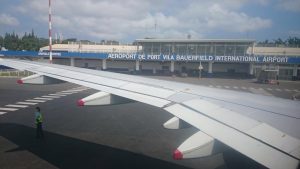 Port Villa Airport from the plane