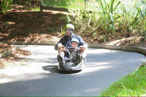 Brother In-Law and Nephew rushing down the Luge