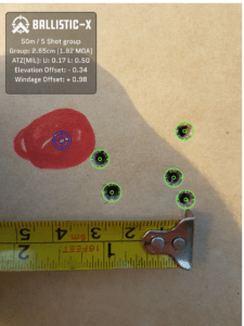 Terrible grouping of the 10/22.  1.82 MOA