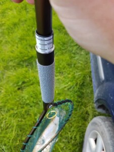 Showing my PB Brown Trout of 1.2Kg Trout in Net