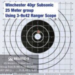 A 25 metre three shot group from the Gun City website. 25m 3 show group through the Ranger barrel. This shows 0.66 MOA