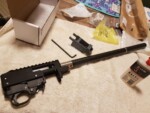 The trigger and bolt installed into barreled reciever. The 10/22 lock and barrel installed