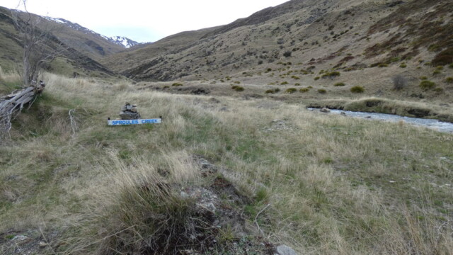Sproules Creek on the Nevis Road just one of the many water crossings. Sproules Creek on the Nevis Road