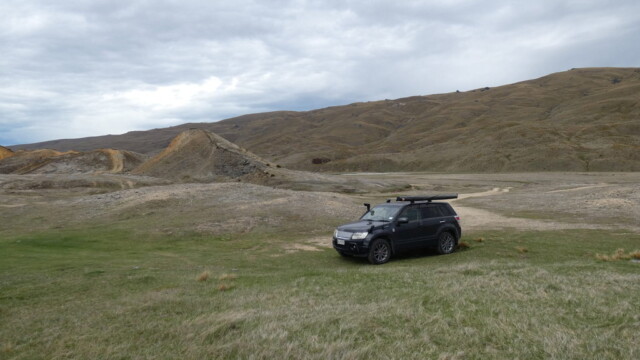 Parked up near the gold mining areas The Suzuki Escudo parked near some gold mining area